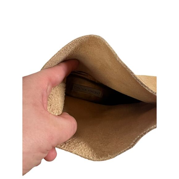 Anthropologie Cynthia Vincent Tan Suede Leather Slouch Booties Size 6 - Picture 7 of 8